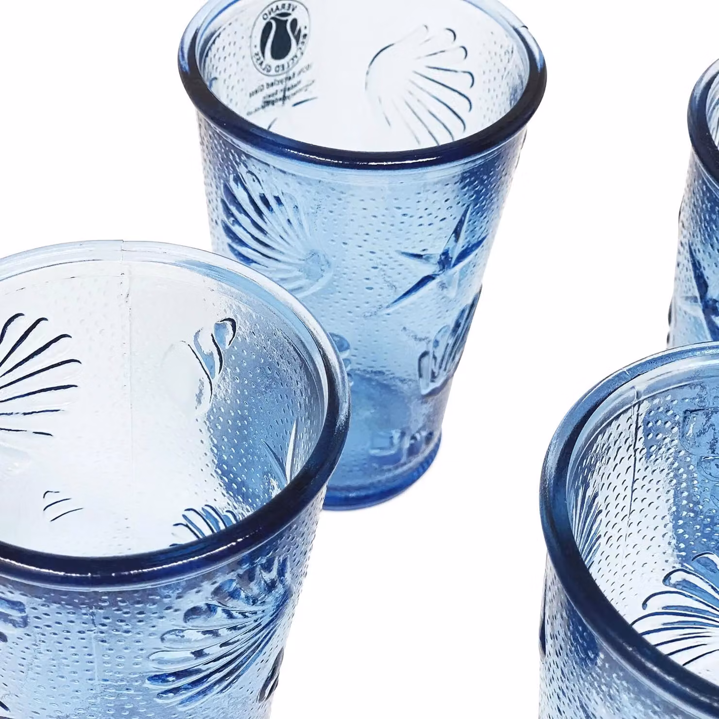 Verano Spanish Ceramics Beyond The Sea Blue Glass Tumblers, 300ml, Set of 6 – 2