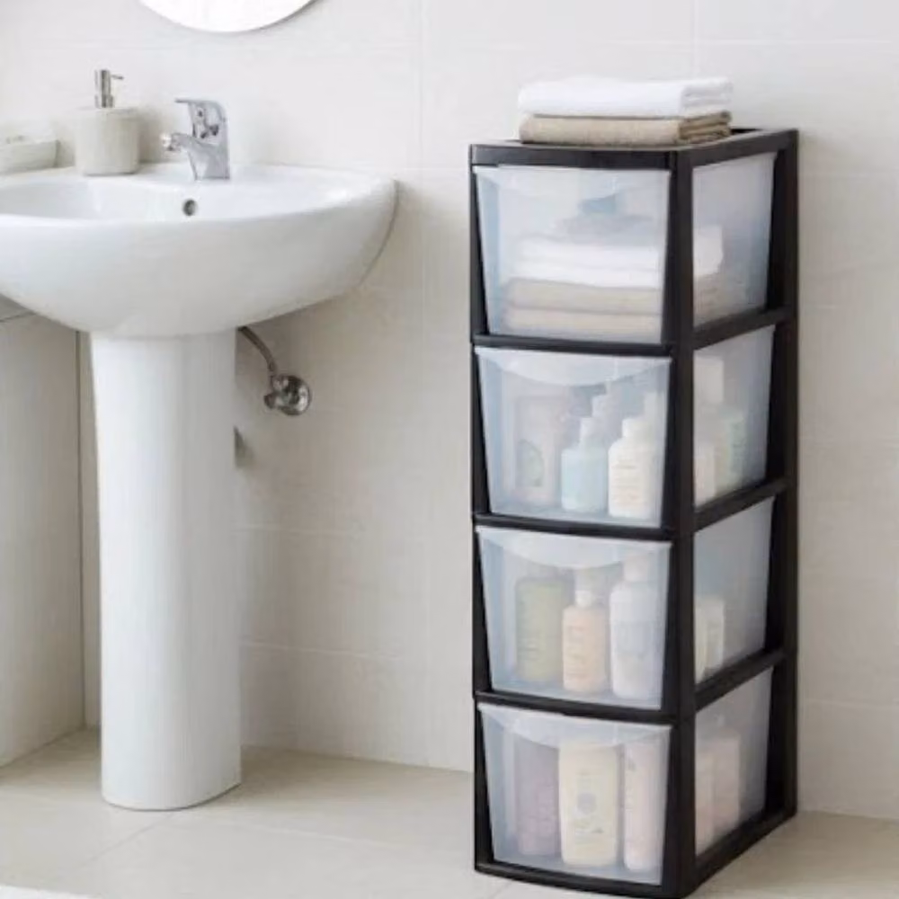 FORGEVIO Black and Transparent Plastic Organizer, Width: 50 cm – 6