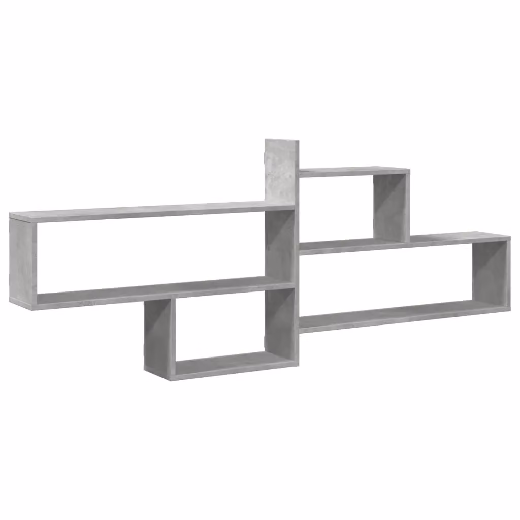 Berkfield Home Wall Mounted Shelf in Concrete Grey, W: 167.5 cm, H: 68 cm, D: 18 cm – 2