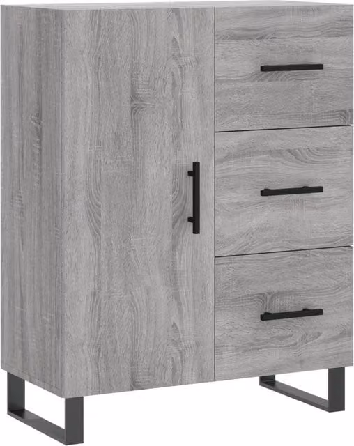 Berkfield Home Grey Sonoma Sideboard, W: 69.5 cm, D: 34 cm, H: 90 cm – 1