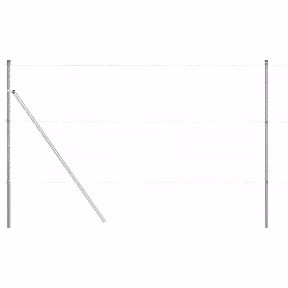 Berkfield Home Modern Round Galvanised Steel Fence Posts, Silver, 26 Pieces, H: 150 cm, Diameter: 32 mm – 2