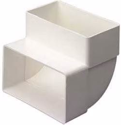 Monsoon White Rectangular Ventilation Duct Vertical Elbow Bend W/D: 110 x 54 mm