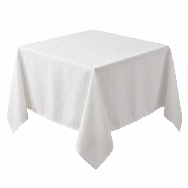 Luxury Living White Linen-Look Square Tablecloth, W/D/H: 85 x 85 x 85 cm – 1