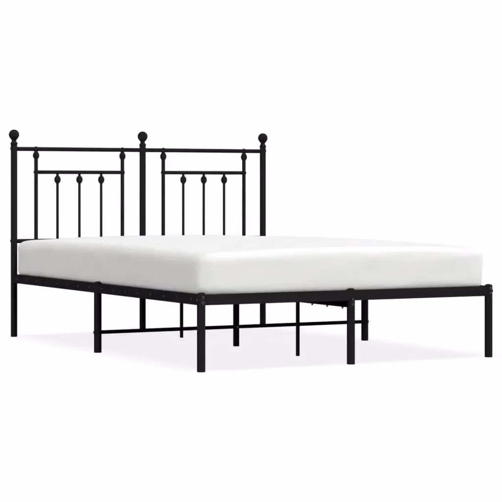 Berkfield Home Metal Bed Frame with Headboard in Black, W/D/H: 150 x 200 cm – 2