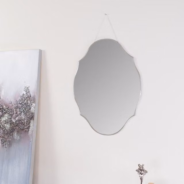 Melody Maison Vintage Frameless Bevelled Wall Mirror in Clear, W: 38 cm, H: 50 cm