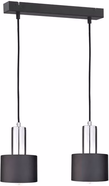Netlighting Luce Bar Pendant Ceiling Light in Black and Silver, 50 cm, 2x E27