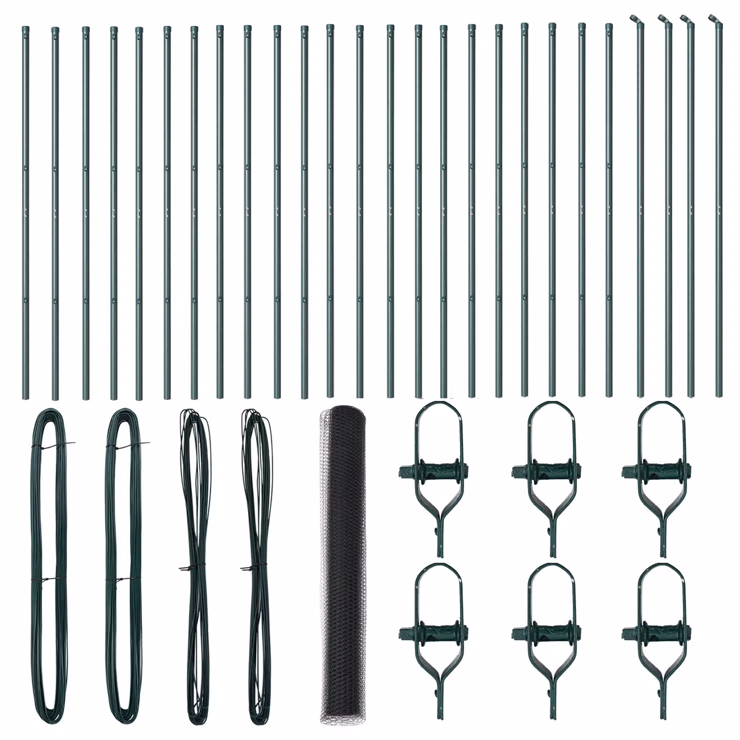 Berkfield Home Grey Powder-Coated Steel Hexagon Fence, H: 120 cm, L: 50 m – 2