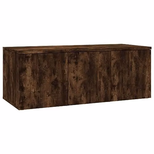 vidaXL Modern TV Cabinet in Smoked Oak Brown, W/D/H: 80 x 34 x 30 cm