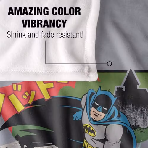 LOGOVISION Batman and Robin Kanji Super Soft Fleece Throw Blanket, Multicolour, W: 91.44 cm x D: 147 cm – 3