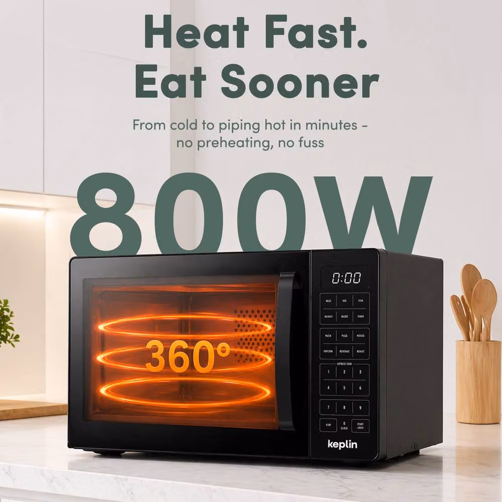 Keplin 20L Solo Microwave Oven, 800W, Black – 9