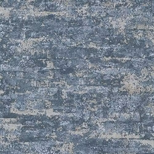 Grandeco Drew Textured Blown Mica Vinyl Wallpaper, Blue and Grey