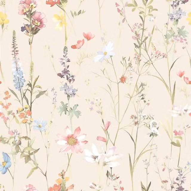 World of Wallpaper Elsie Floral Textured Botanical Wallpaper in Beige