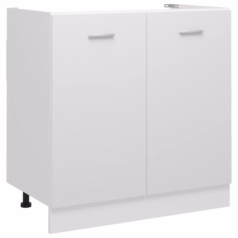 Berkfield Home White Modern Sink Unit with Hinged Doors, W/D/H: 80 x 46 x 81.5 cm