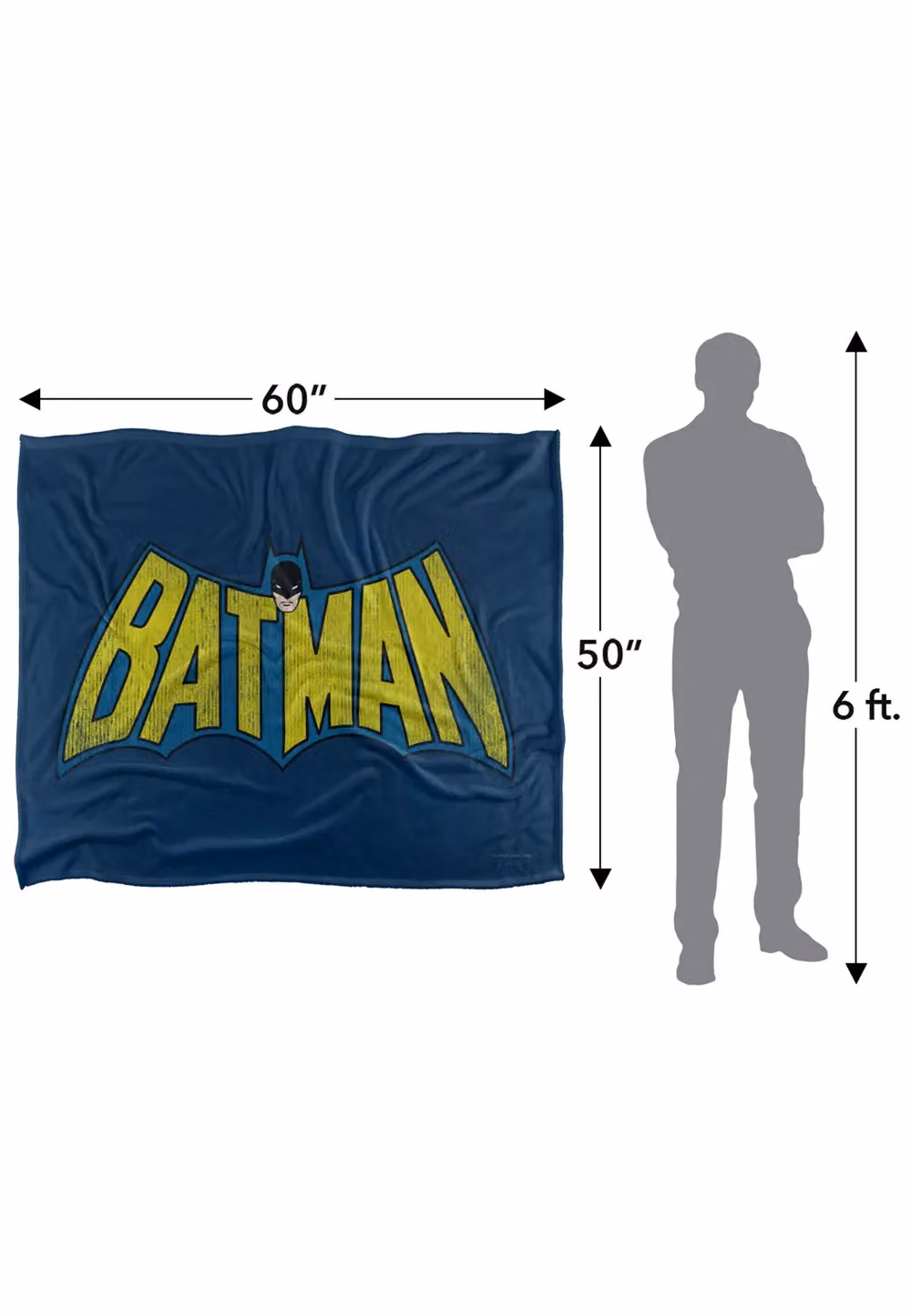 Logovision DC Classic Batman Logo Super Soft Fleece Throw Blanket, Multicolour, W/D/H: 152 x 127 cm – 5