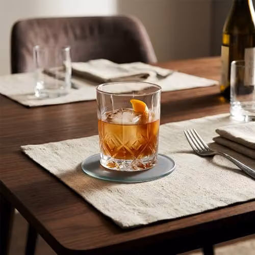 Harbour Housewares Round Glass Coasters in Grey, Pack of 6, Diameter: 10 cm – 5
