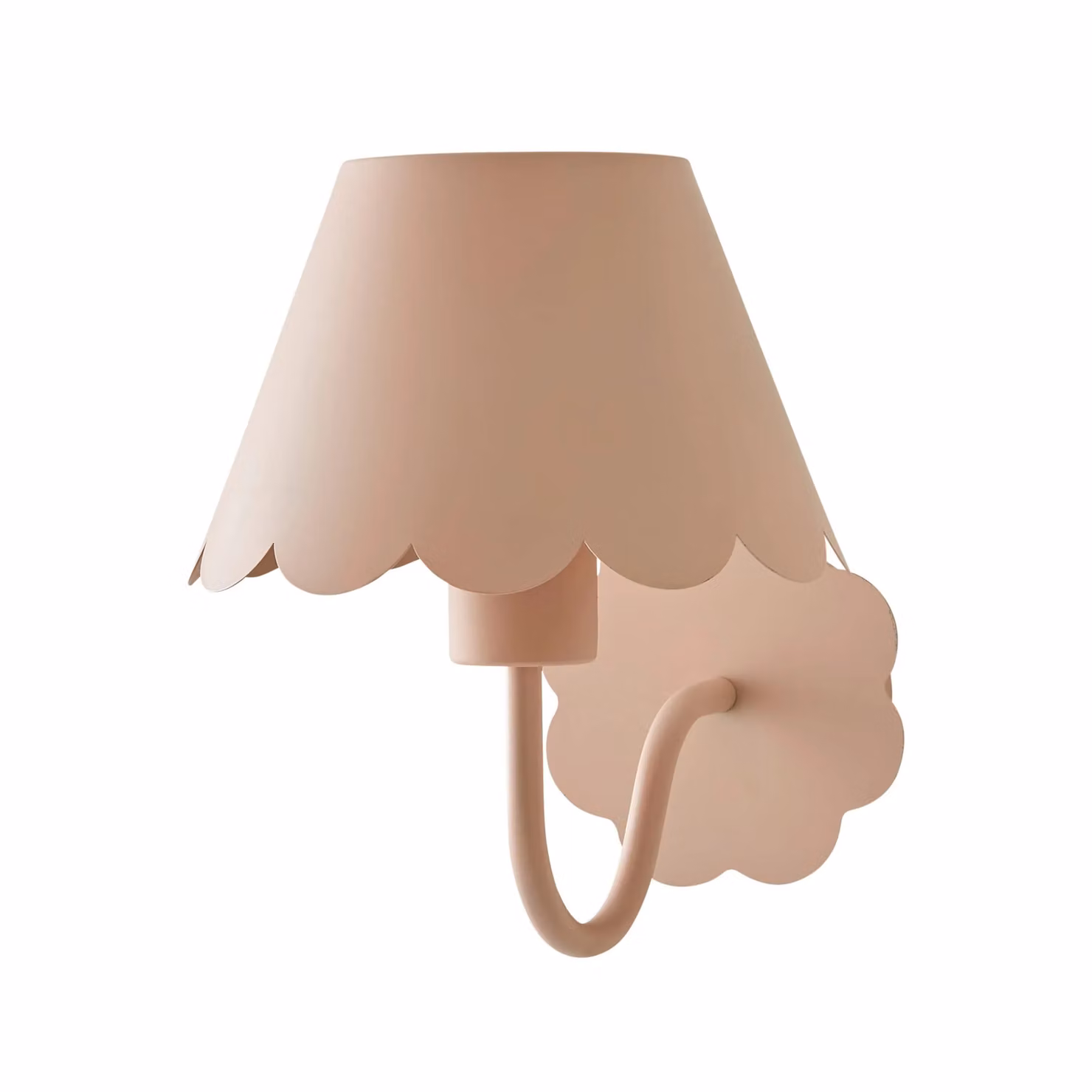 ValueLights Hattie Rechargeable Metal Scalloped Edge Wall Light in Pale Pink – 2