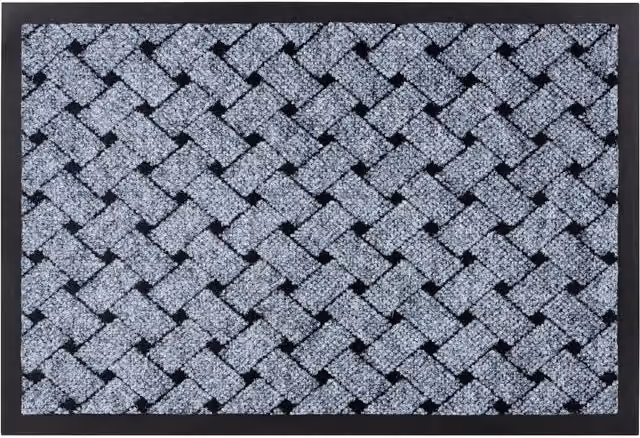 RugsX Vectra Non-Slip Grey Polypropylene Doormat, W: 40 cm, D: 60 cm – 1