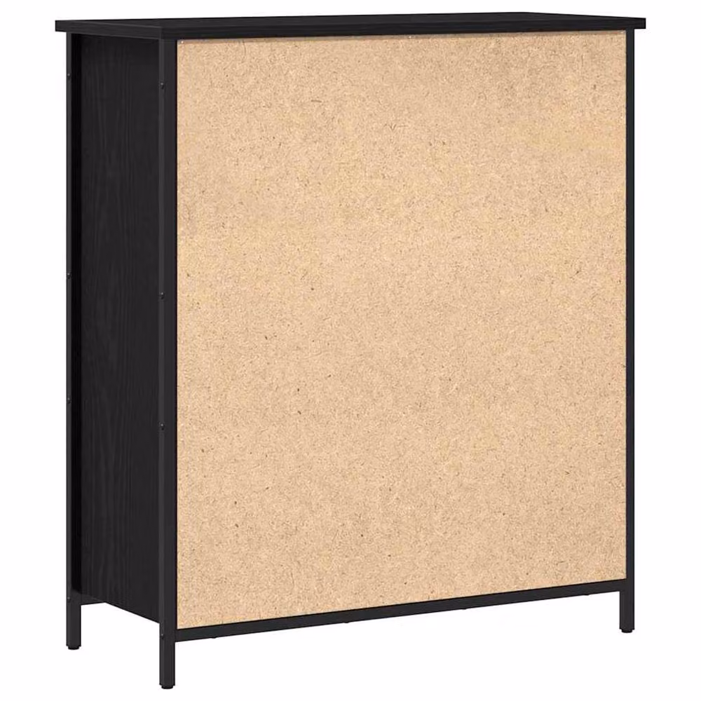 Berkfield Home Black Oak Sideboard in Engineered Wood and Steel, W/D/H: 70 x 30 x 80 cm – 5