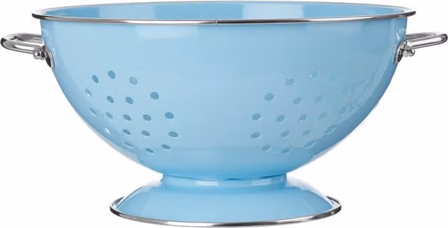 Maison by Premier Hollis Retro Metal Colander with Handles in Pastel Blue