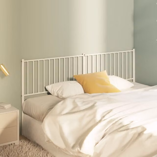 Berkfield Home Classic Metal Headboard in White – 1