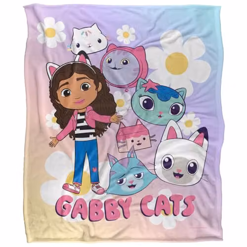 Gabby's Dollhouse Multicolour Super Soft Fleece Throw Blanket W/D: 152 x 127 cm – 1