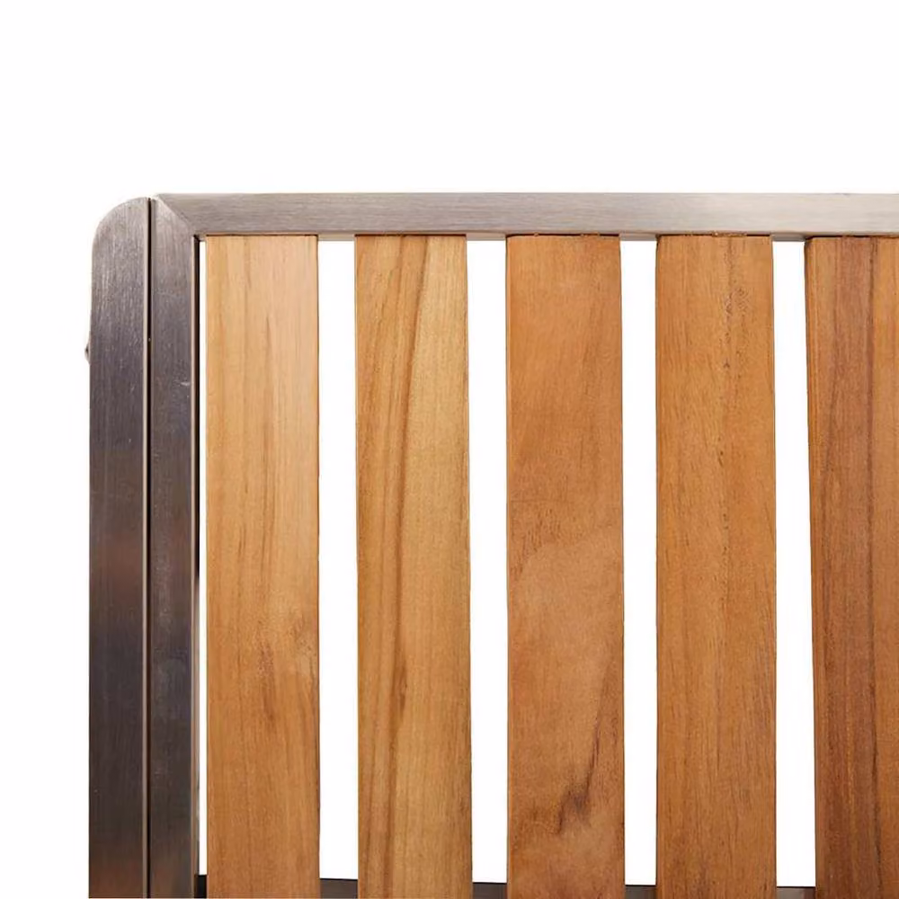 Berkfield Home Set of 4 Stackable Garden Chairs in Silver Teak Wood and Stainless Steel – 4
