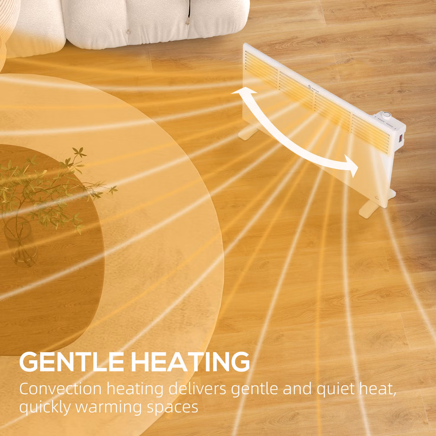 HOMCOM 2000W White Freestanding Convector Heater with Overheat Protection – 2