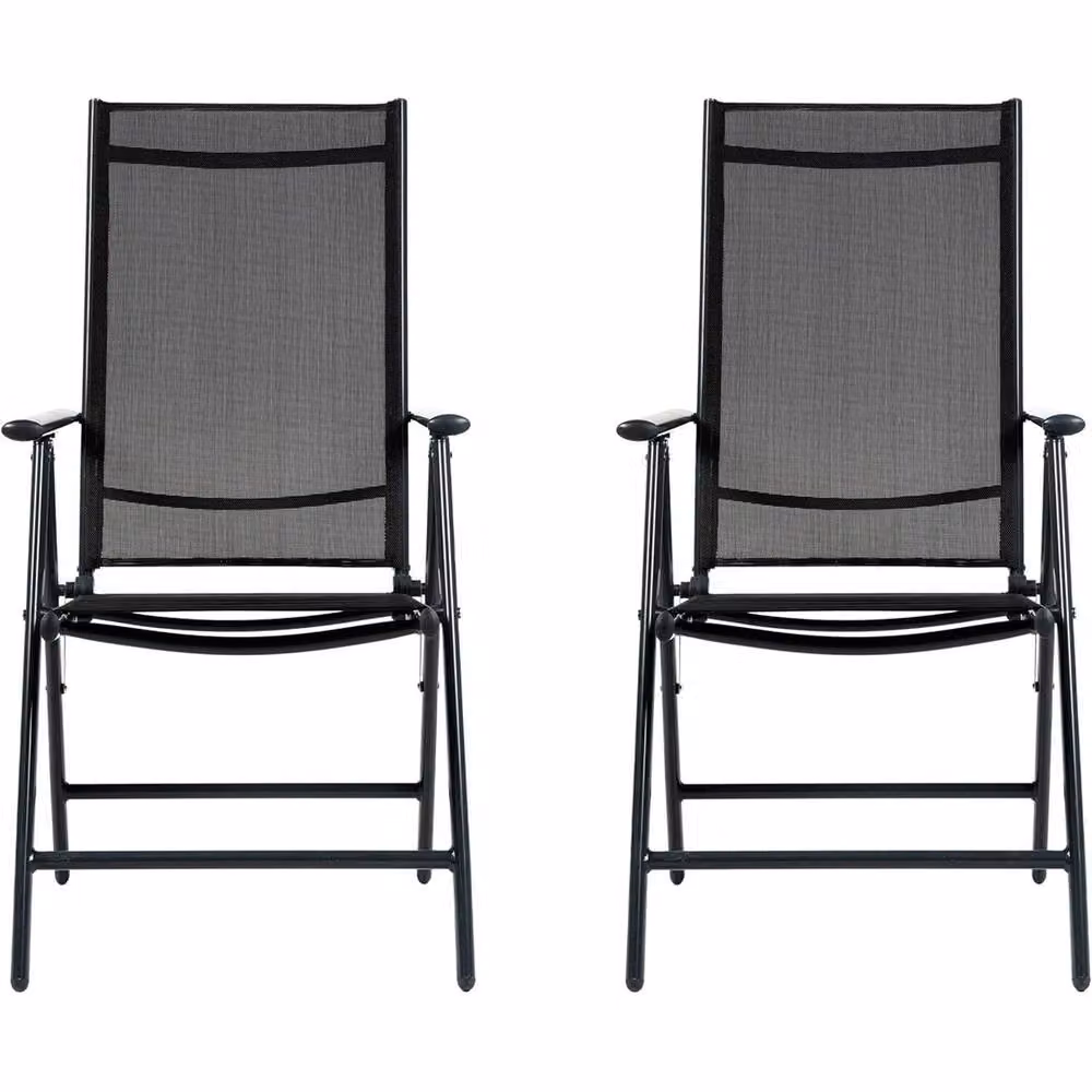 NESTLUNE 7-Position Adjustable High Backrest Camping and Garden Chair in Grey – 4