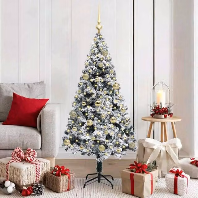 Berkfield Home Artificial Green Christmas Tree with 150 LEDs and Stand, Height: 150 cm – 1