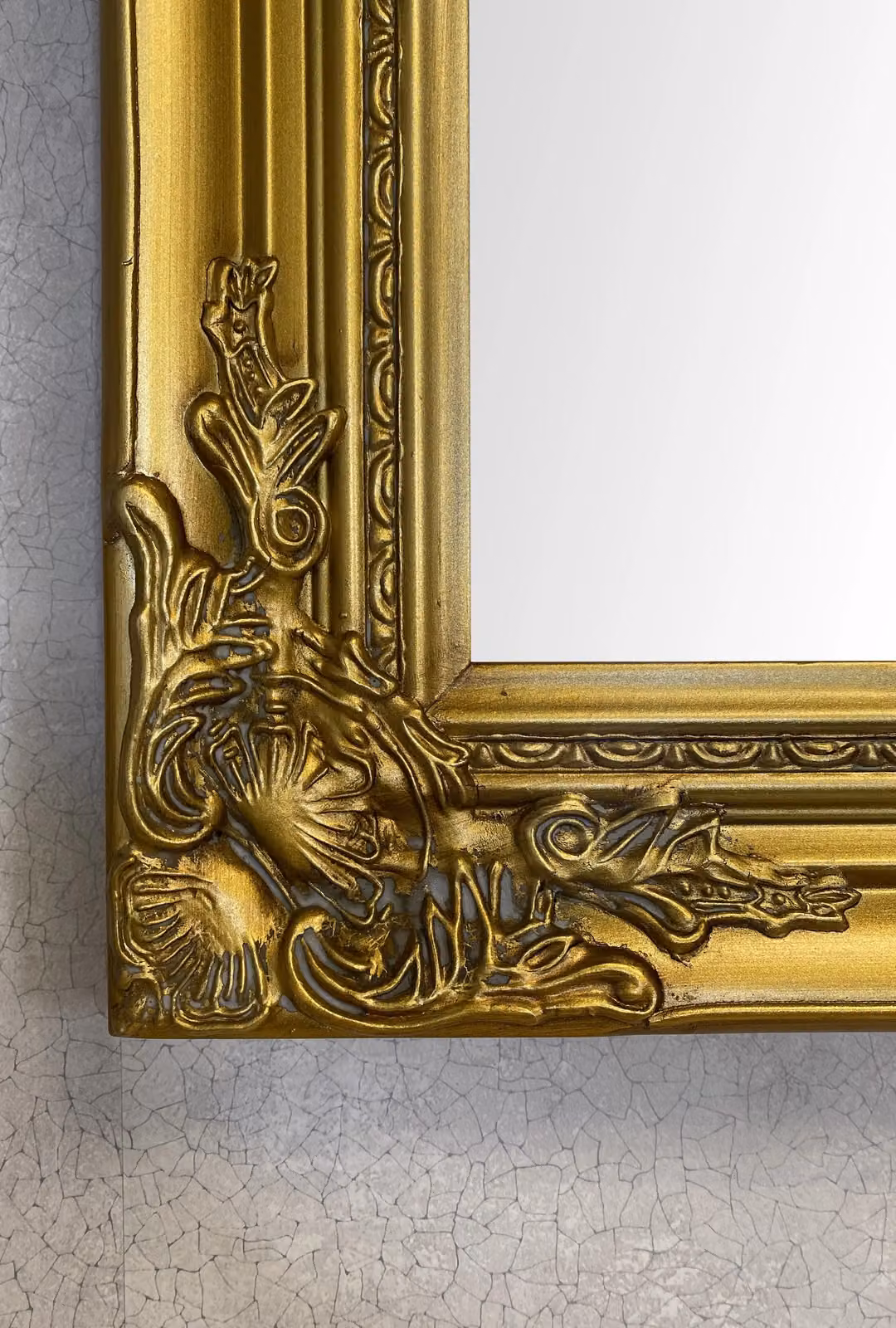 Downton Interiors Antique Gold Rectangular Wood Frame Wall Mirror W: 90 cm, H: 65 cm – 2
