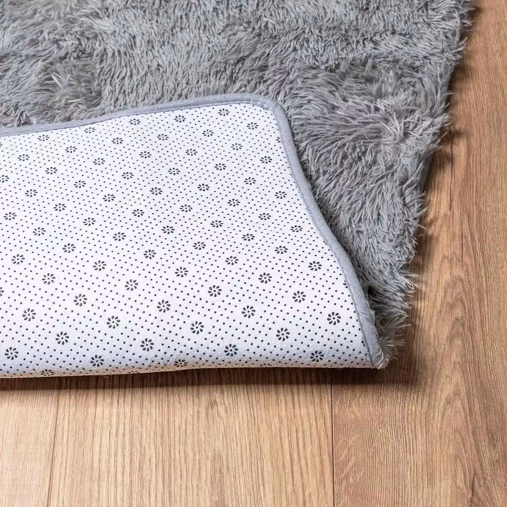Berkfield Home Navarra Shaggy High Pile Rug in Silver Grey, W: 60 cm x L: 100 cm – 4