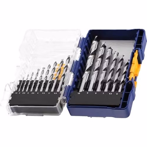 IRWIN HSS Pro 15 Piece Twist Drill Bit Set in Silver