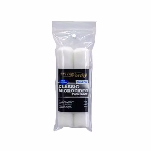 Arroworthy Classic Microfiber Mini Roller Refill Sleeve, White, 2 Pack