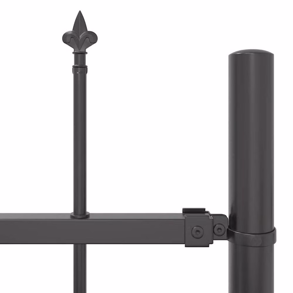 Berkfield Home Modern Grey Powder-Coated Steel Garden Fence Set of 6 – 3