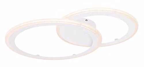 Globo Lighting Fenna LED Ring Ceiling Light in White and Chrome with Remote Control and Dimmable CCT – 1