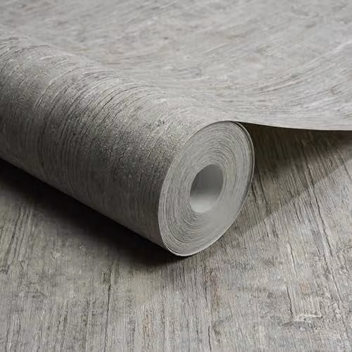 Grandeco Cemento Organic Plaster Effect Textured Wallpaper in Grey
