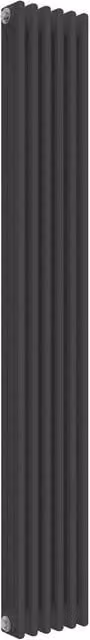 Bathroom Kingdom Colona Anthracite 3 Column Vertical Traditional Steel Radiator, Grey, H: 180 cm x W: 29 cm