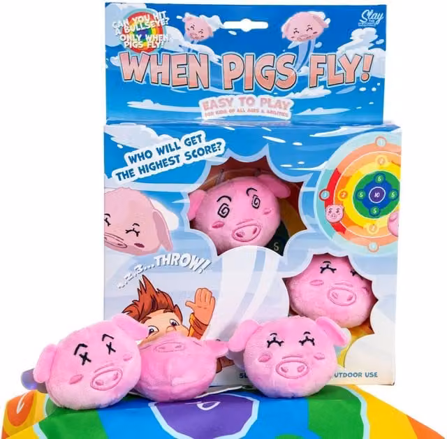 Boxer Gifts When Pigs Fly Dexterity Game in Pink and Multicolour