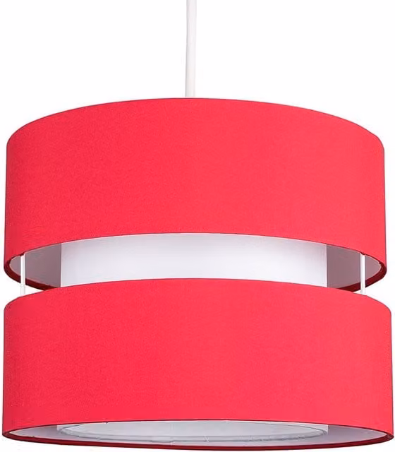 ValueLights Sophia Small 2 Tier Fabric Ceiling Light Shade in Red