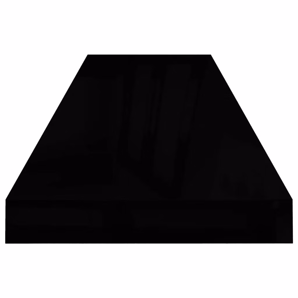 Berkfield Home Floating Wall Shelves, 2 Piece Set, High Gloss Black, W: 90 cm, D: 23.5 cm, H: 3.8 cm – 4