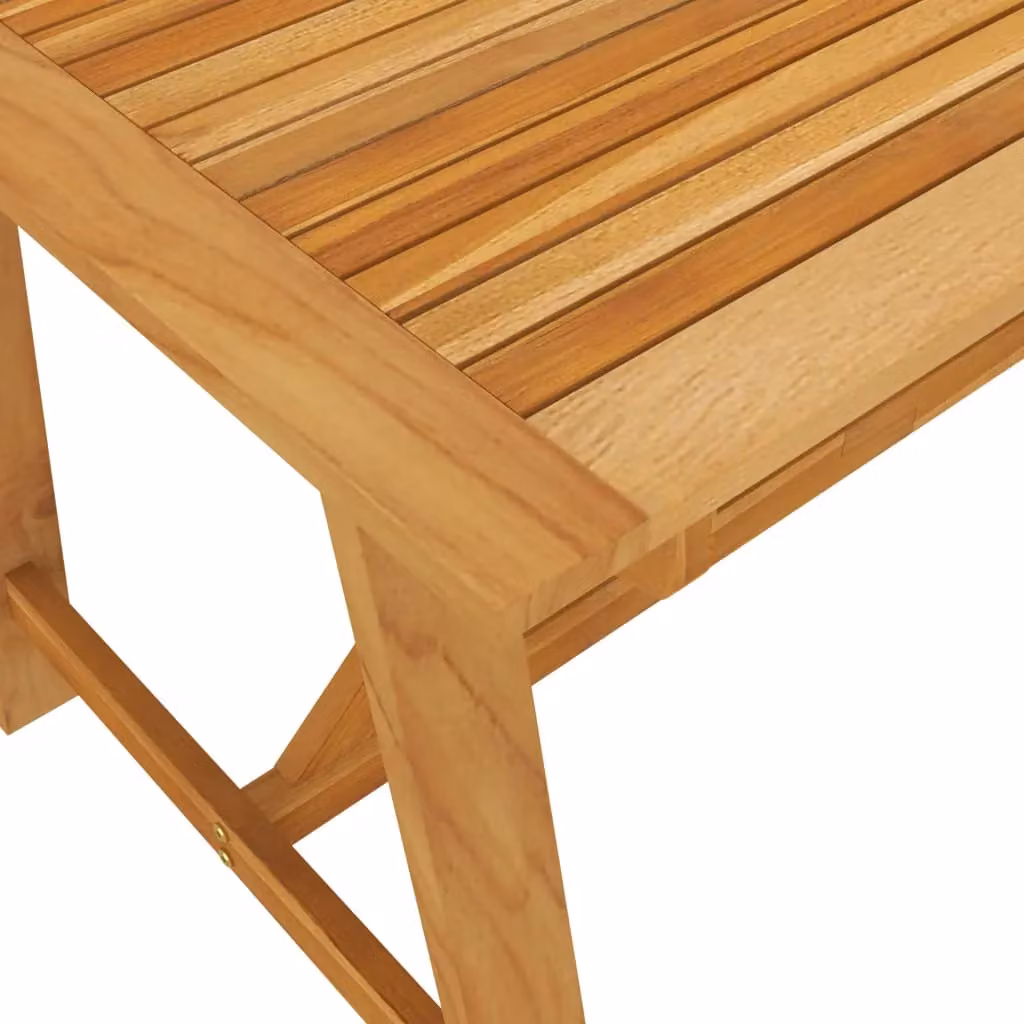 Berkfield Home Garden Brown Solid Acacia Wood Dining Table W: 140 cm, D: 70 cm, H: 73.5 cm – 2