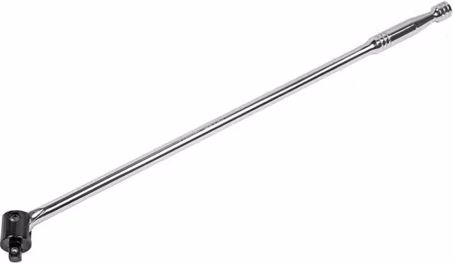 Loops 600mm Breaker Pull Bar with 1/2 inch Square Drive Knuckle and Spring Loaded Socket Retention in Silver Chrome Vanadium