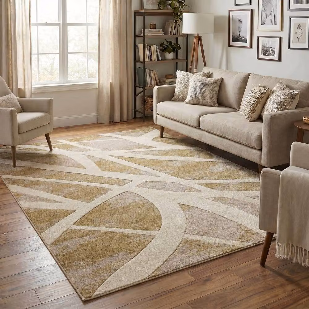 Desire Rugs Santiago Modern Abstract Patterned Carved Runner Rug in Green, W: 60 cm, L: 220 cm – 2