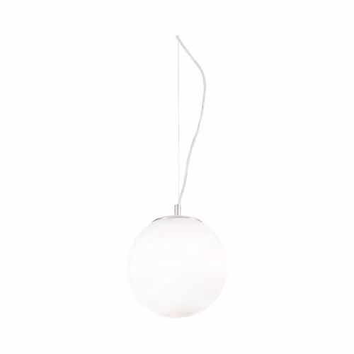 Ideal Lux Mapa Netlighting White and Chrome Sphere Glass Pendant Light with E27 Socket