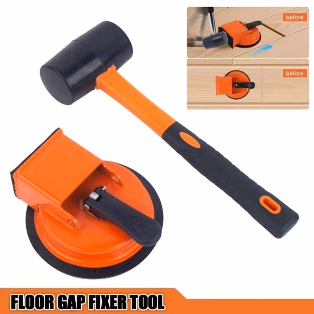 SPETLEK Floor Gap Repair Tool with Suction Cup and Rubber Mallet in Orange – 3