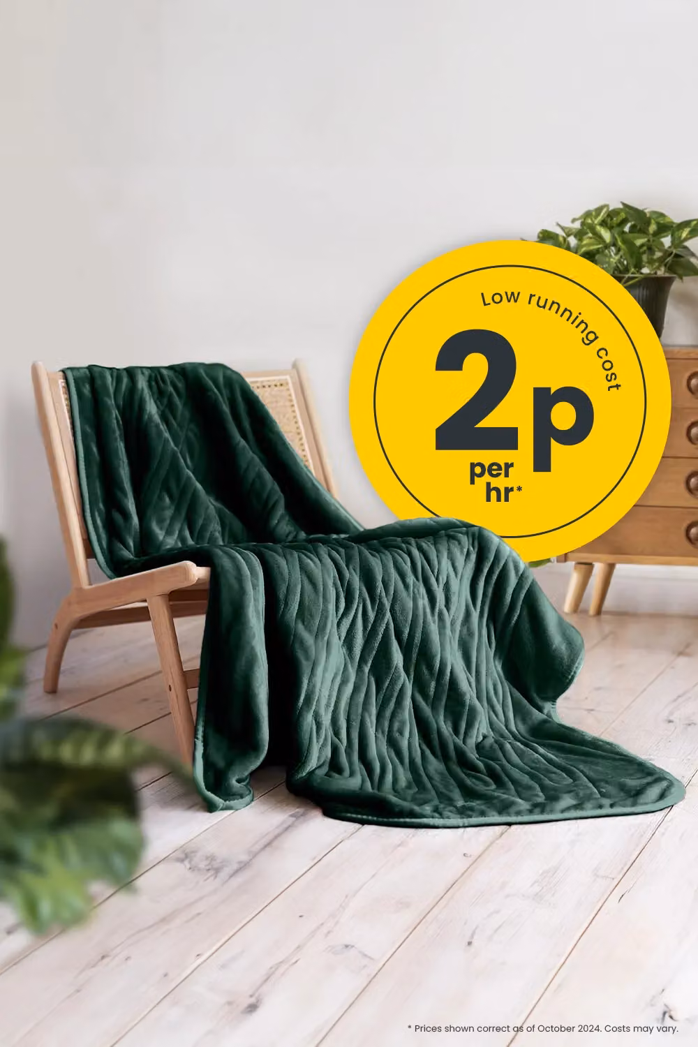 Cosi Home Fleece Electric Heated Throw in Green – 5