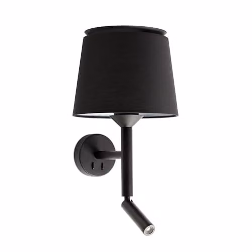 Faro Barcelona Netlighting Savoy Black Reading Wall Light with E27 Bulb Holder