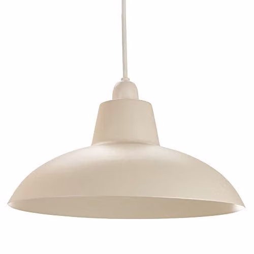 Happy Homewares Industrial Retro Dome Metal Ceiling Pendant Light Shade in Beige, Diameter: 29 cm