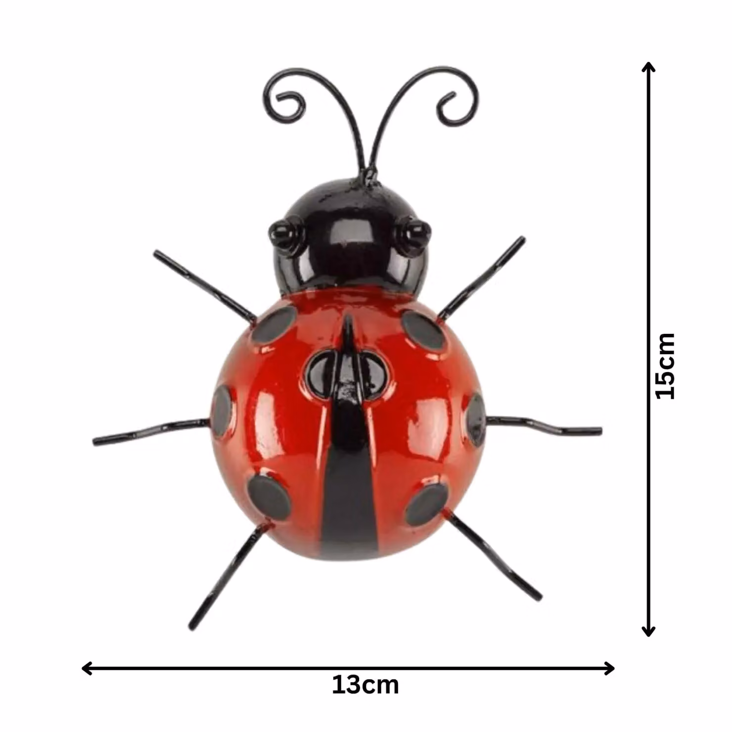 Marco Paul Red Dotted Ladybird Metal Garden Ornament, Height: 15 cm – 2