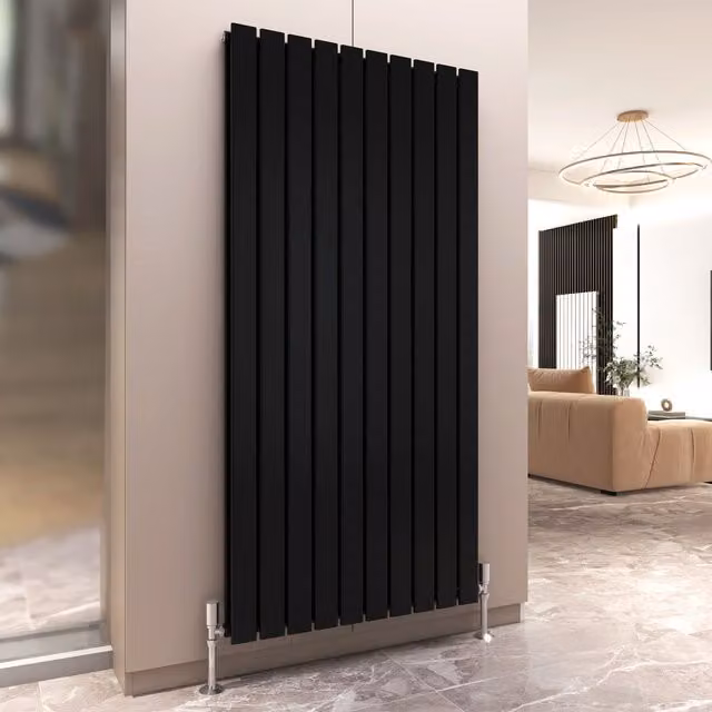 MCC Direct Designer Flat Panel Double Radiator, Black, H: 160 cm, W: 68 cm, D: 68 cm – 7
